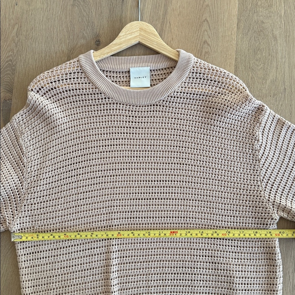Varley Open-Knit Crewneck Sweater in Blush - Picture 5 of 6
